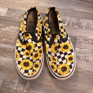 Vans Sunflower Checkered Slip-On Sneakers size 7.5
